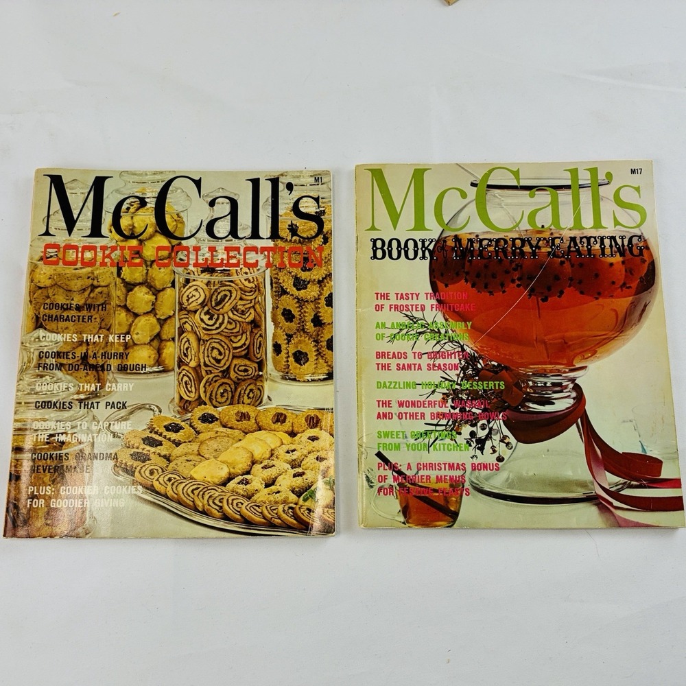 McCalls Cookbooks 1965 Lot of 2 MCM Cookie Merry Eating Vtg Books Recipes Decor